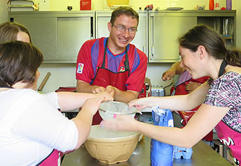 Young adults baking together